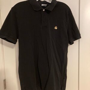 Brooks Brothers Slim Fit Black Polo with Gold Emblem M Medium